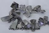 CTD1166 Top drilled 15*25mm - 30*40mm freeform plated agate beads