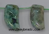 CTD1188 Top drilled 15*30mm - 16*32mm horn plated quartz beads