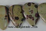 CTD12 Top drilled 22*30mm flat teardrop artistic jasper beads