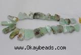 CTD1202 Top drilled 13*18mm - 15*40mm freeform Australia chrysoprase beads