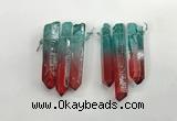 CTD1222 Top drilled 7*30mm - 9*45mm sticks plated quartz beads