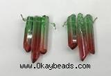 CTD1223 Top drilled 7*30mm - 9*45mm sticks plated quartz beads