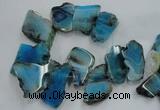 CTD1502 Top drilled 20*40mm - 25*50mm freeform agate slab beads