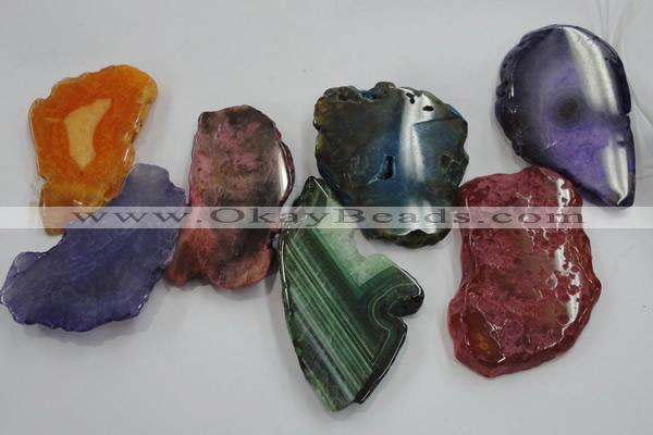 CTD1517 Top drilled 40*50mm - 45*70mm freeform agate slab beads