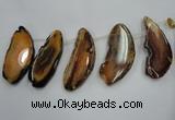 CTD1534 Top drilled 30*65mm - 35*80mm freeform agate slab beads