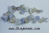 CTD1555 Top drilled 18*25mm - 30*45mm freeform blue lace agate slab beads