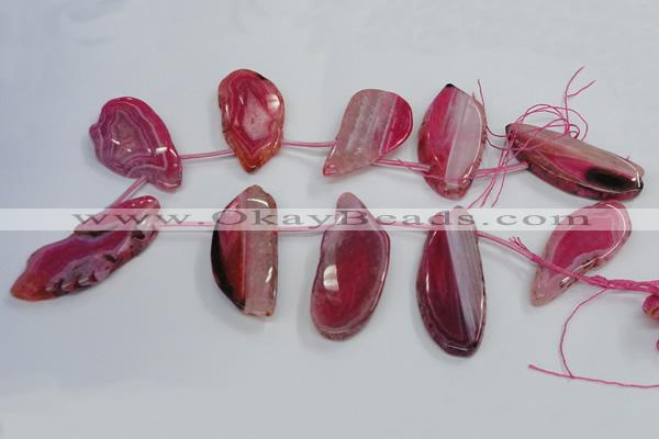 CTD1568 Top drilled 25*45mm - 30*65mm freeform agate slab beads