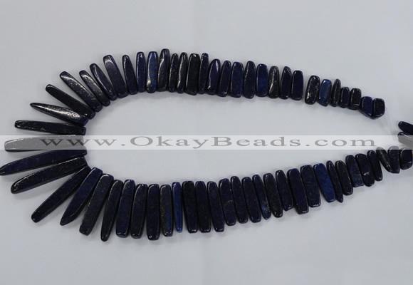 CTD1584 Top drilled 7*12mm - 8*45mm sticks lapis lazuli beads