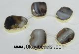 CTD1605 Top drilled 30*40mm - 35*45mm freeform montana agate beads