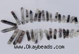 CTD1606 Top drilled 6*25mm - 8*50mm sticks botswana agate beads