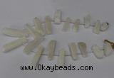 CTD1608 Top drilled 13*25mm - 15*45mm freeform plated druzy quartz beads