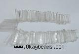 CTD1639 Top drilled 5*30mm - 7*60mm sticks white crystal beads