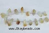 CTD1645 Top drilled 15*20mm - 18*35mm faceted nuggets citrine beads