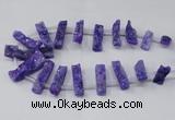 CTD1650 Top drilled 10*20mm - 15*40mm freeform druzy agate beads