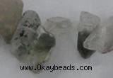 CTD1664 Top drilled 8*15mm - 15*25mm sticks green phantom quartz beads