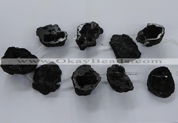 CTD1687 Top drilled 15*25mm - 30*35mm nuggets druzy agate beads