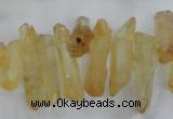 CTD1691 Top drilled 5*15mm - 7*35mm sticks dyed white crystal beads