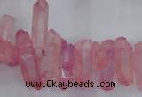 CTD1693 Top drilled 5*15mm - 7*35mm sticks dyed white crystal beads