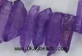 CTD1699 Top drilled 8*15mm - 11*35mm sticks dyed white crystal beads