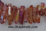 CTD1716 Top drilled 5*10mm - 6*30mm sticks plated white crystal beads