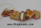 CTD1739 Top drilled 25*35mm - 35*50mm freeform agate slab beads