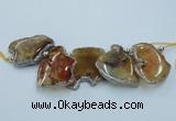 CTD1755 Top drilled 20*40mm - 35*55mm freeform agate slab beads