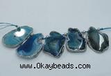 CTD1760 Top drilled 20*40mm - 35*55mm freeform agate slab beads