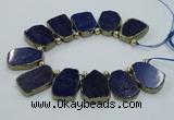 CTD1771 Top drilled 18*28mm - 22*35mm freeform lapis lazuli slab beads