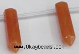 CTD1803 Top drilled 10*30mm - 10*32mm sticks red aventurine beads