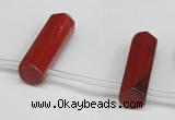 CTD1809 Top drilled 10*30mm - 10*32mm sticks red jasper beads