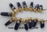 CTD1919 Top drilled 8*20mm - 10*35mm sticks lapis lazuli gemstone beads