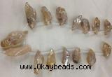 CTD1934 Top drilled 12*20mm - 25*35mm nuggets plated amethyst beads