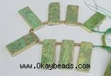 CTD1946 Top drilled 18*45mm - 20*50mm rectangle sea sediment jasper beads