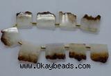 CTD1995 Top drilled 30*35mm - 35*40mm freeform druzy citrine beads