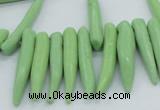 CTD2038 Top drilled 5*15mm - 6*40mm sticks turquoise beads