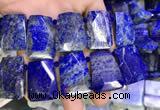 CTD2106 Top drilled 20*28mm - 22*32mm faceted freeform lapis lazuli beads