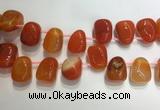 CTD2124 Top drilled 15*25mm - 18*25mm freeform agate beads