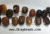 CTD2130 Top drilled 15*25mm - 18*25mm freeform agate beads