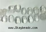 CTD2140 Top drilled 15*25mm - 18*25mm freeform white crystal beads