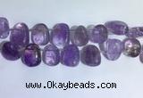 CTD2141 Top drilled 15*25mm - 18*25mm freeform amethyst beads