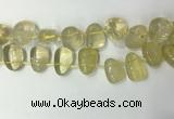 CTD2142 Top drilled 15*25mm - 18*25mm freeform lemon quartz beads