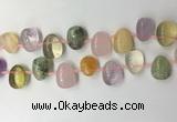 CTD2146 Top drilled 15*25mm - 18*25mm freeform mixed quartz beads