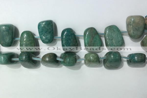 CTD2150 Top drilled 15*25mm - 18*25mm freeform amazonite beads