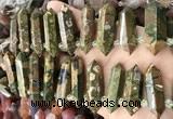 CTD2246 Top drilled 10*22mm - 12*45mm faceted nuggets rhyolite beads