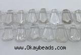 CTD2265 Top drilled 16*28mm - 20*30mm faceted freeform white crystal beads