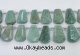 CTD2269 Top drilled 16*28mm - 20*30mm faceted freeform amazonite beads