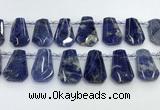 CTD2270 Top drilled 16*28mm - 20*30mm faceted freeform sodalite beads