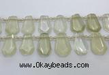 CTD2272 Top drilled 16*28mm - 20*30mm faceted freeform lemon quartz beads