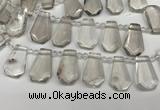 CTD2274 Top drilled 16*28mm - 20*30mm faceted freeform smoky quartz beads