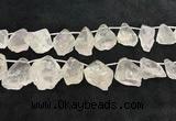 CTD2301 Top drilled 22*28mm - 30*45mm faceted nuggets white crystal beads